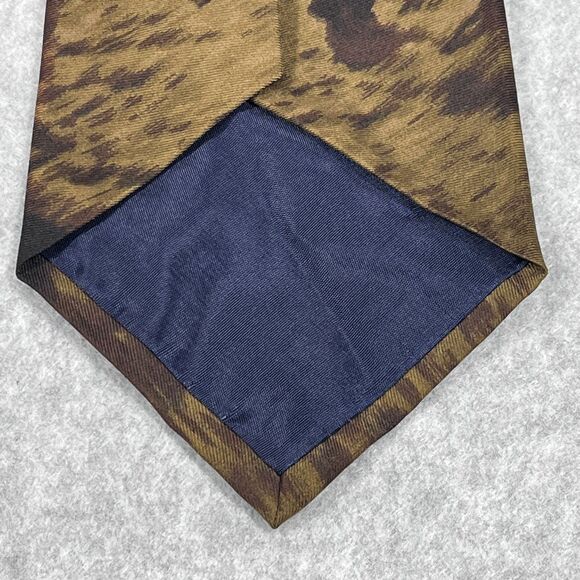Polo Ralph Lauren Tie Mens Brown Silk Football Player Print Polo Sport Made USA - Picture 8 of 15